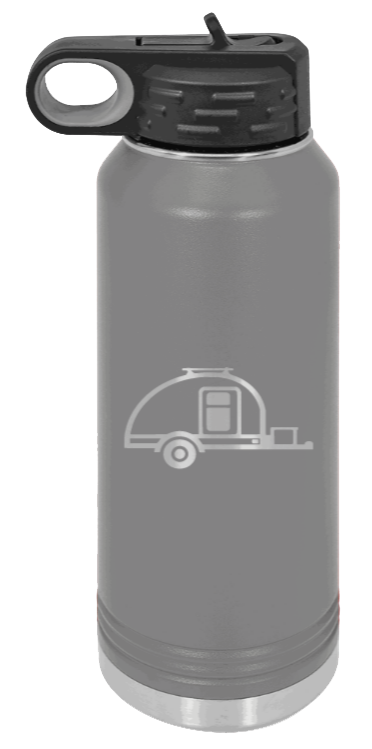 Camper - 32oz Water Bottle Laser Engraved- Dark Grey