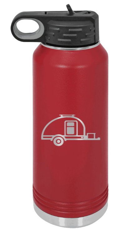 Camper - 32oz Water Bottle Laser Engraved- Maroon