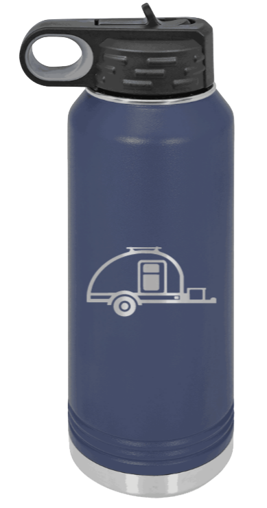 Camper - 32oz Water Bottle Laser Engraved- Navy