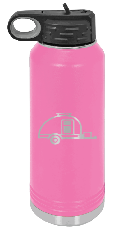 Camper - 32oz Water Bottle Laser Engraved- Pink