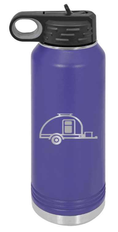 Camper - 32oz Water Bottle Laser Engraved- Purple