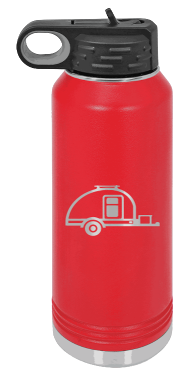 Camper - 32oz Water Bottle Laser Engraved- Red
