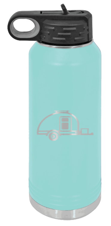 Camper - 32oz Water Bottle Laser Engraved- Teal