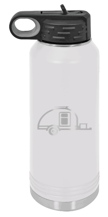 Camper - 32oz Water Bottle Laser Engraved- White