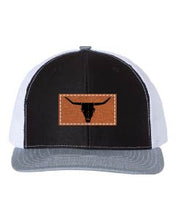 Load image into Gallery viewer, Cow Skull Leather Patch Richardson 112 Hat
