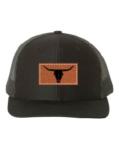 Cow Skull Leather Patch Richardson 112 Hat