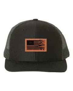 Gun Flag Leather Patch Richardson 112 Hat