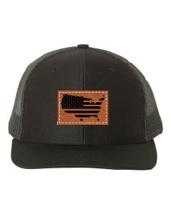 USA Cutout Leather Patch Richardson 112 Hat