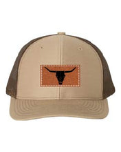 Load image into Gallery viewer, Cow Skull Leather Patch Richardson 112 Hat
