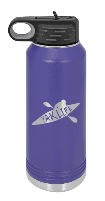 Yak Life - 32oz Water Bottle Laser Engraved- Purple