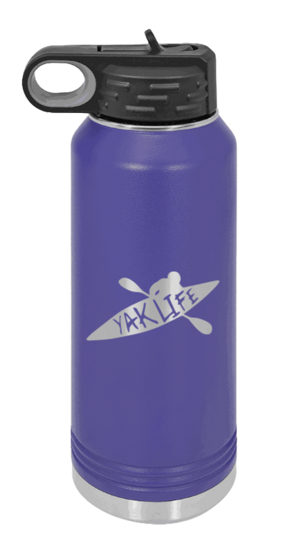 Yak Life - 32oz Water Bottle Laser Engraved- Purple