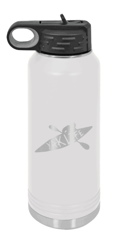 Yak Life - 32oz Water Bottle Laser Engraved- White