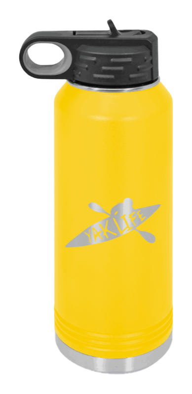 Yak Life - 32oz Water Bottle Laser Engraved- Yellow