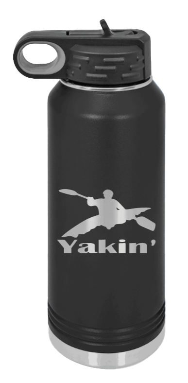 Yakin' - 32oz Water Bottle Laser Engraved- Black