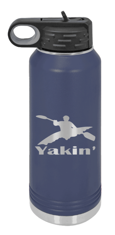 Yakin' - 32oz Water Bottle Laser Engraved- Navy
