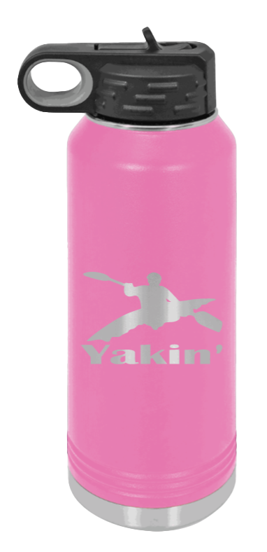 Yakin' - 32oz Water Bottle Laser Engraved- Pink