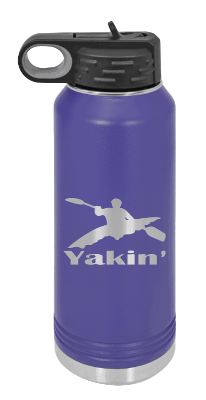 Yakin' - 32oz Water Bottle Laser Engraved- Purple