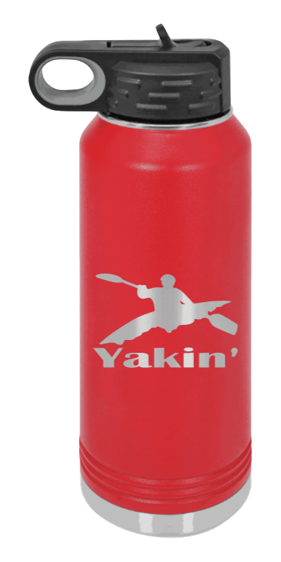 Yakin' - 32oz Water Bottle Laser Engraved- Red