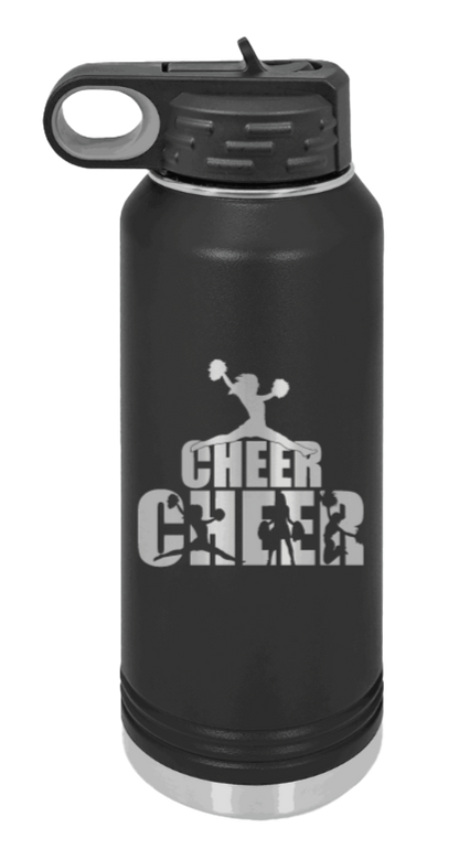 Cheerleader - 32oz Water Bottle Laser Engraved- Black