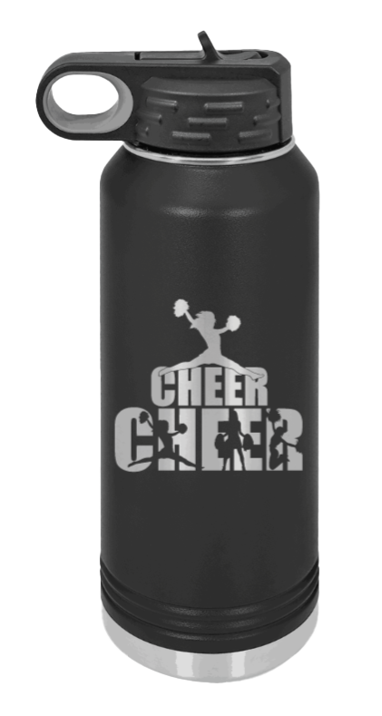 Cheerleader - 32oz Water Bottle Laser Engraved- Black