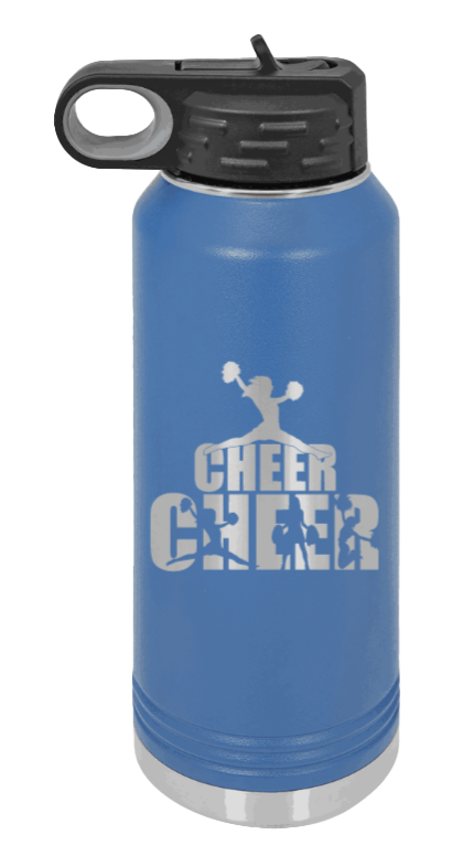 Cheerleader - 32oz Water Bottle Laser Engraved- Royal Blue