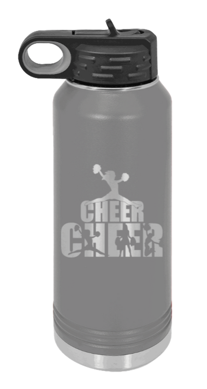 Cheerleader - 32oz Water Bottle Laser Engraved- Dark Grey