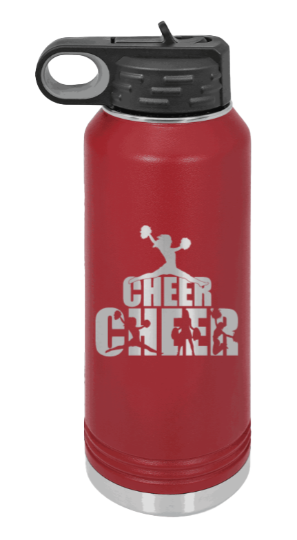 Cheerleader - 32oz Water Bottle Laser Engraved- Maroon