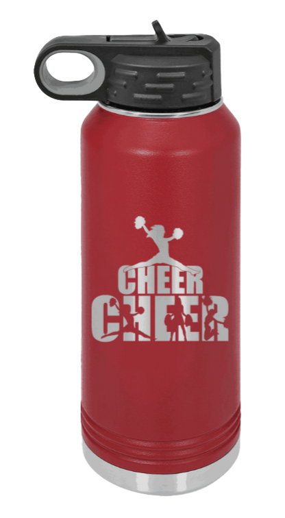 Cheerleader - 32oz Water Bottle Laser Engraved- Maroon