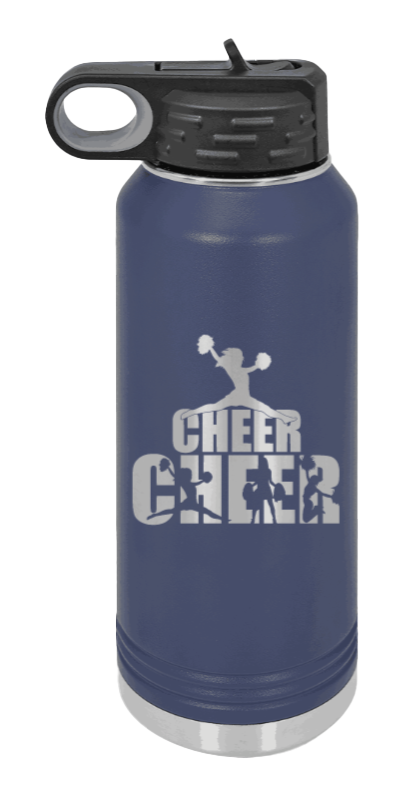 Cheerleader - 32oz Water Bottle Laser Engraved- Navy