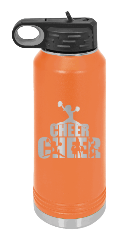Cheerleader - 32oz Water Bottle Laser Engraved- Orange