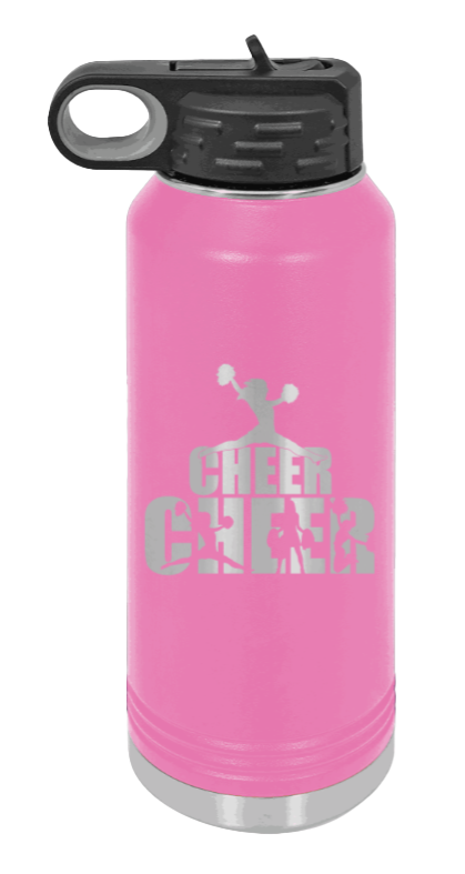 Cheerleader - 32oz Water Bottle Laser Engraved- Pink