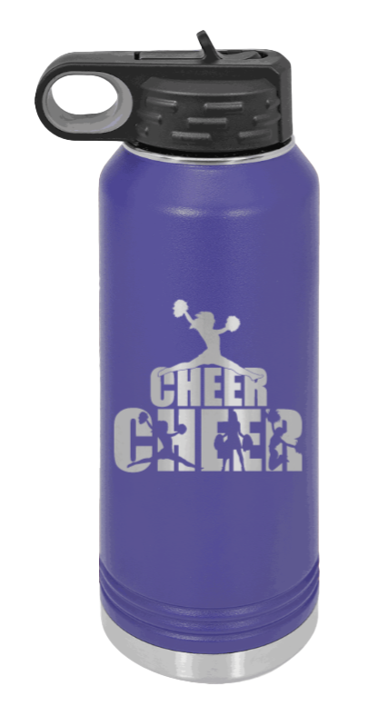 Cheerleader - 32oz Water Bottle Laser Engraved- Purple