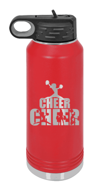 Cheerleader - 32oz Water Bottle Laser Engraved- Red