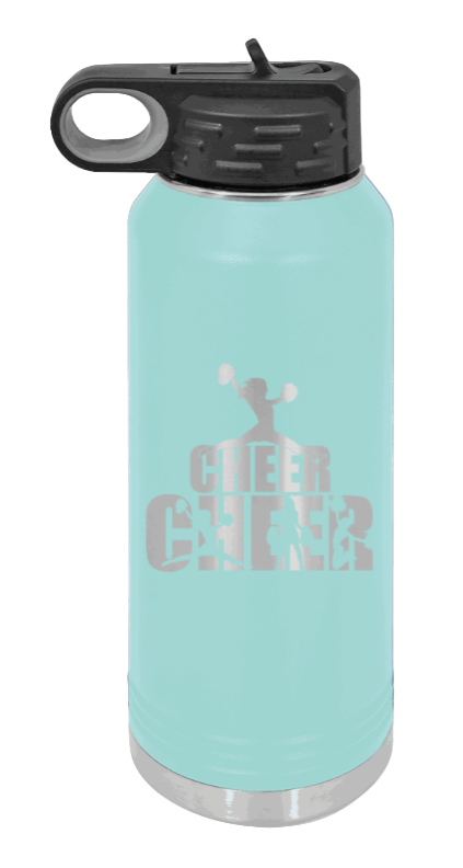 Cheerleader - 32oz Water Bottle Laser Engraved- Teal