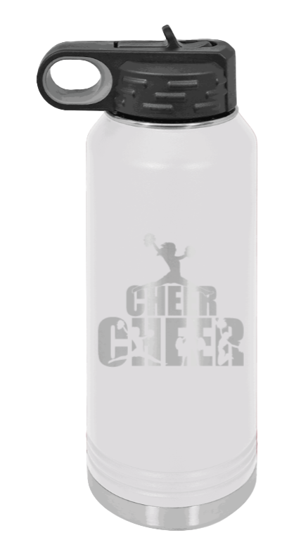 Cheerleader - 32oz Water Bottle Laser Engraved- White