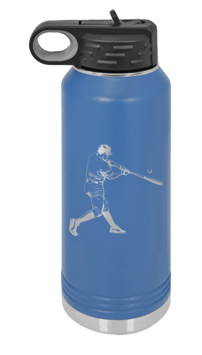 Baseball Player - 32oz Water Bottle Laser Engraved- Royal Blue