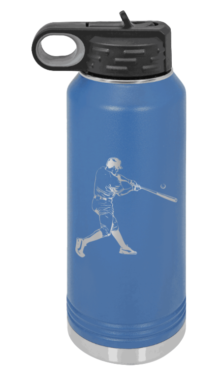 Baseball Player - 32oz Water Bottle Laser Engraved- Royal Blue