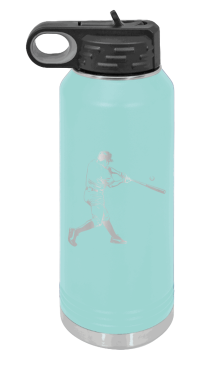Baseball Player - 32oz Water Bottle Laser Engraved- Teal