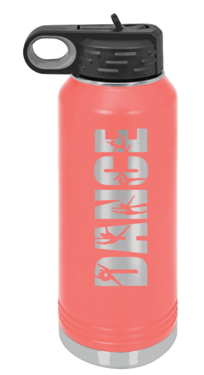 Dance - 32oz Water Bottle Laser Engraved- Coral