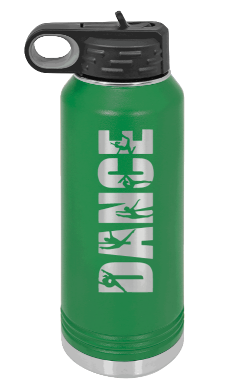 Dance - 32oz Water Bottle Laser Engraved- Green
