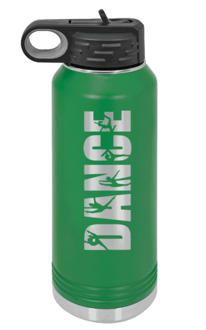 Dance - 32oz Water Bottle Laser Engraved- Green