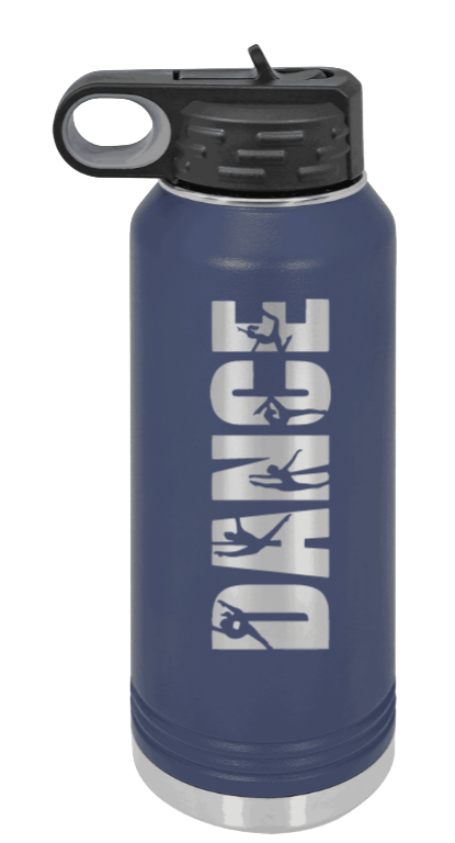 Dance - 32oz Water Bottle Laser Engraved- Navy