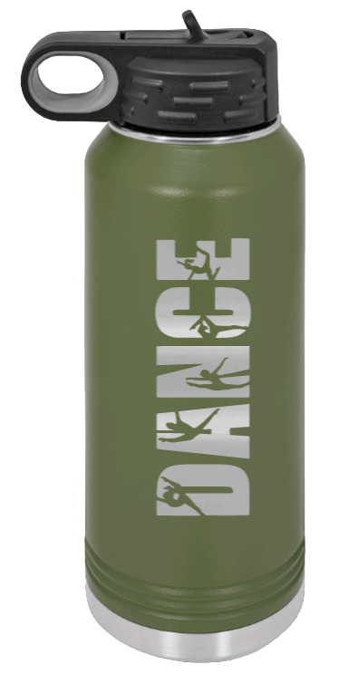 Dance - 32oz Water Bottle Laser Engraved- Olive