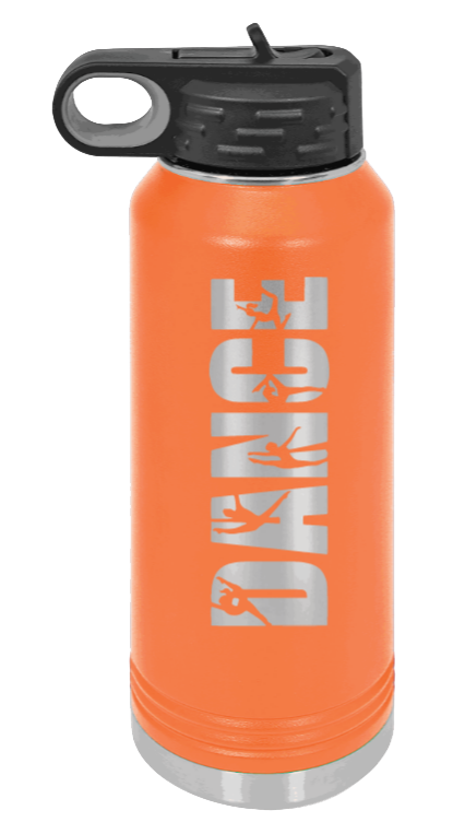 Dance - 32oz Water Bottle Laser Engraved- Orange