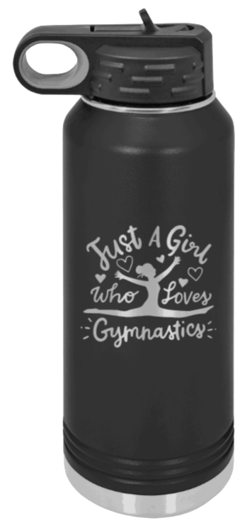 Gymnastics - 32oz Water Bottle Laser Engraved- Black
