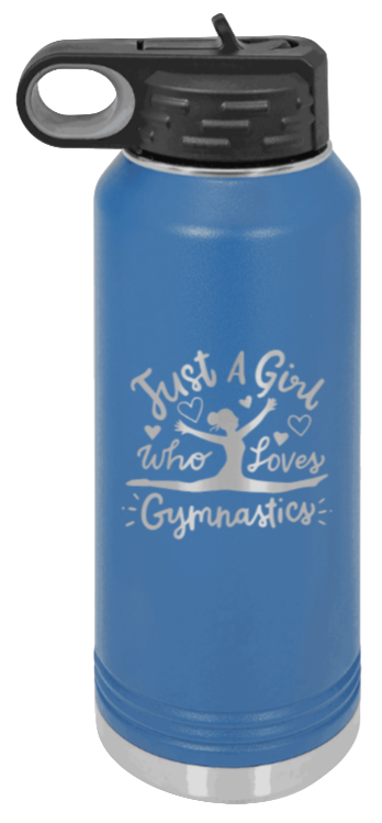 Gymnastics - 32oz Water Bottle Laser Engraved- Royal Blue