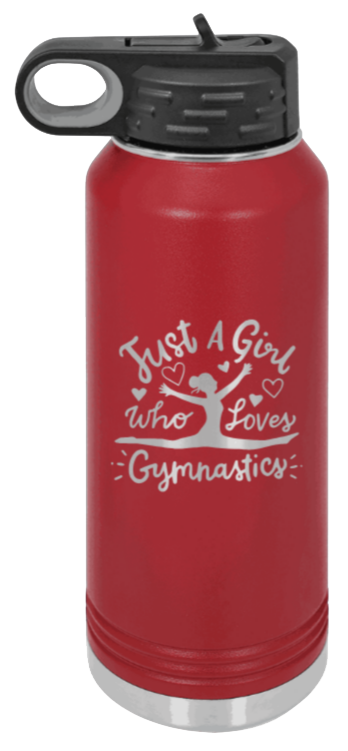 Gymnastics - 32oz Water Bottle Laser Engraved- Maroon