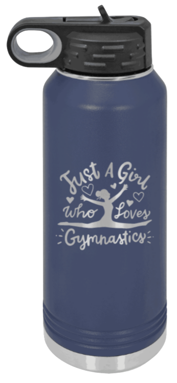 Gymnastics - 32oz Water Bottle Laser Engraved- Navy