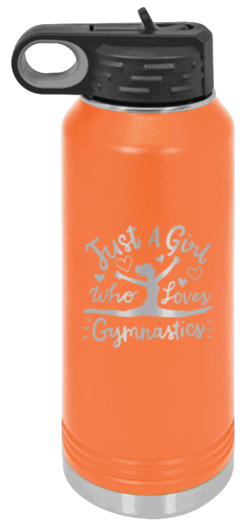 Gymnastics - 32oz Water Bottle Laser Engraved- Orange