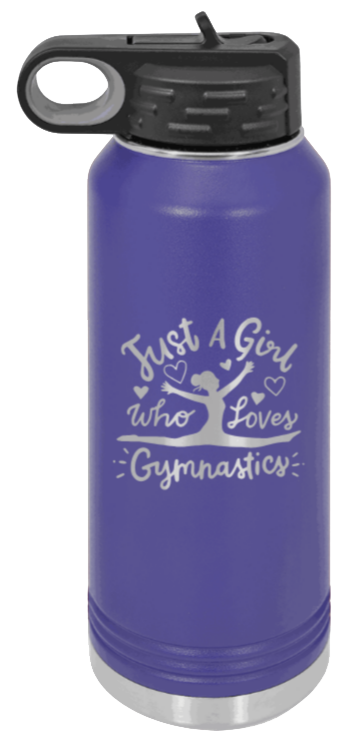 Gymnastics - 32oz Water Bottle Laser Engraved- Purple